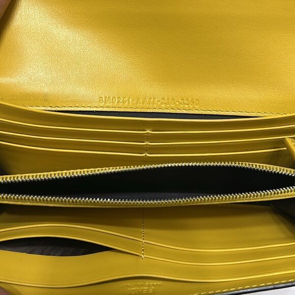 Authentic Fendi Leather Yellow & Brown FF Continental Long Wallet. - Picture 5 of 17
